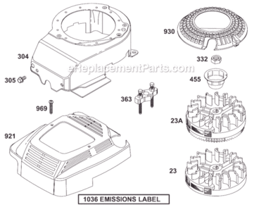 Page H Diagram and Parts List for 12C800  Briggs and Stratton Engine